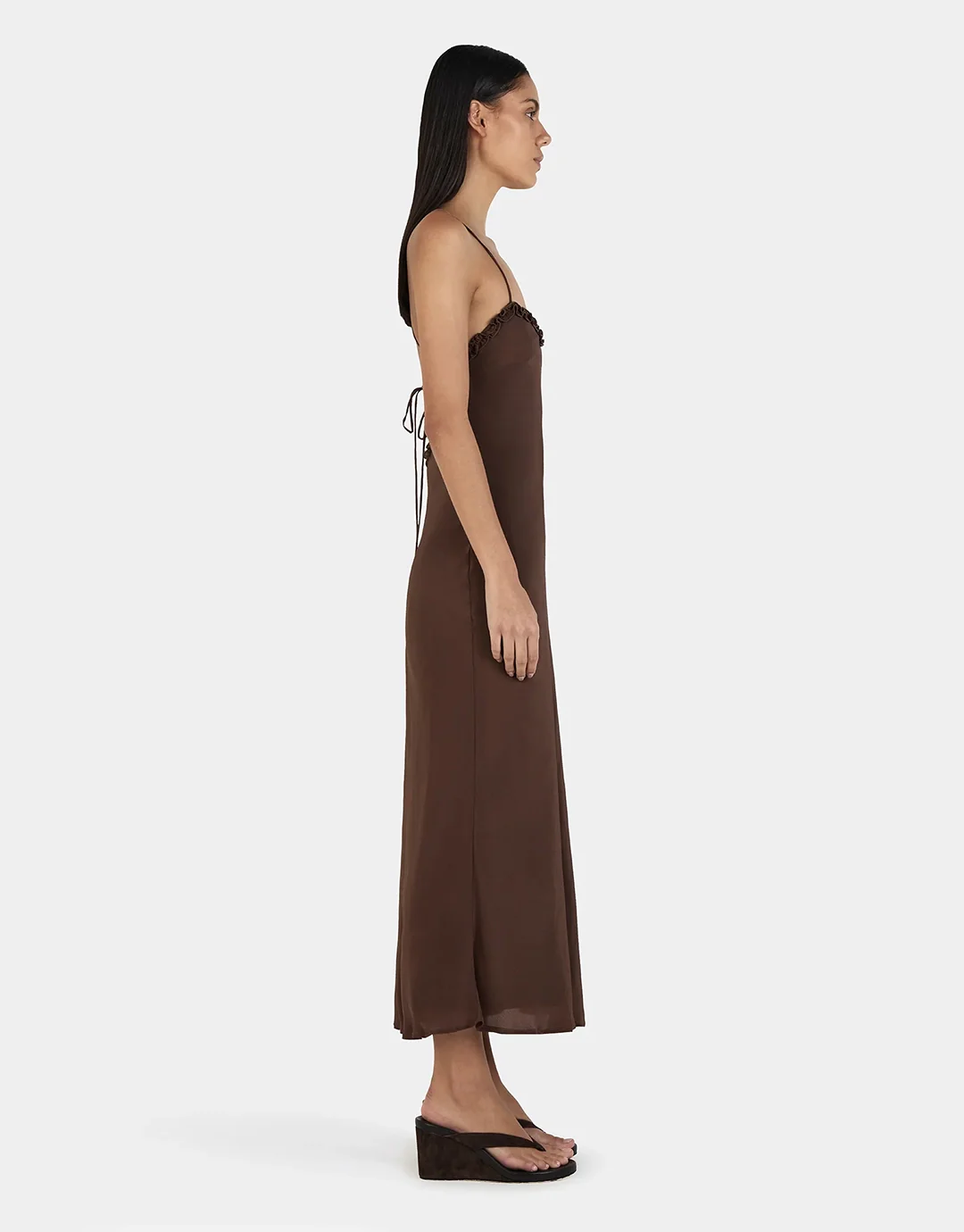 Samantha Midi Dress - Chocolate - Image 4
