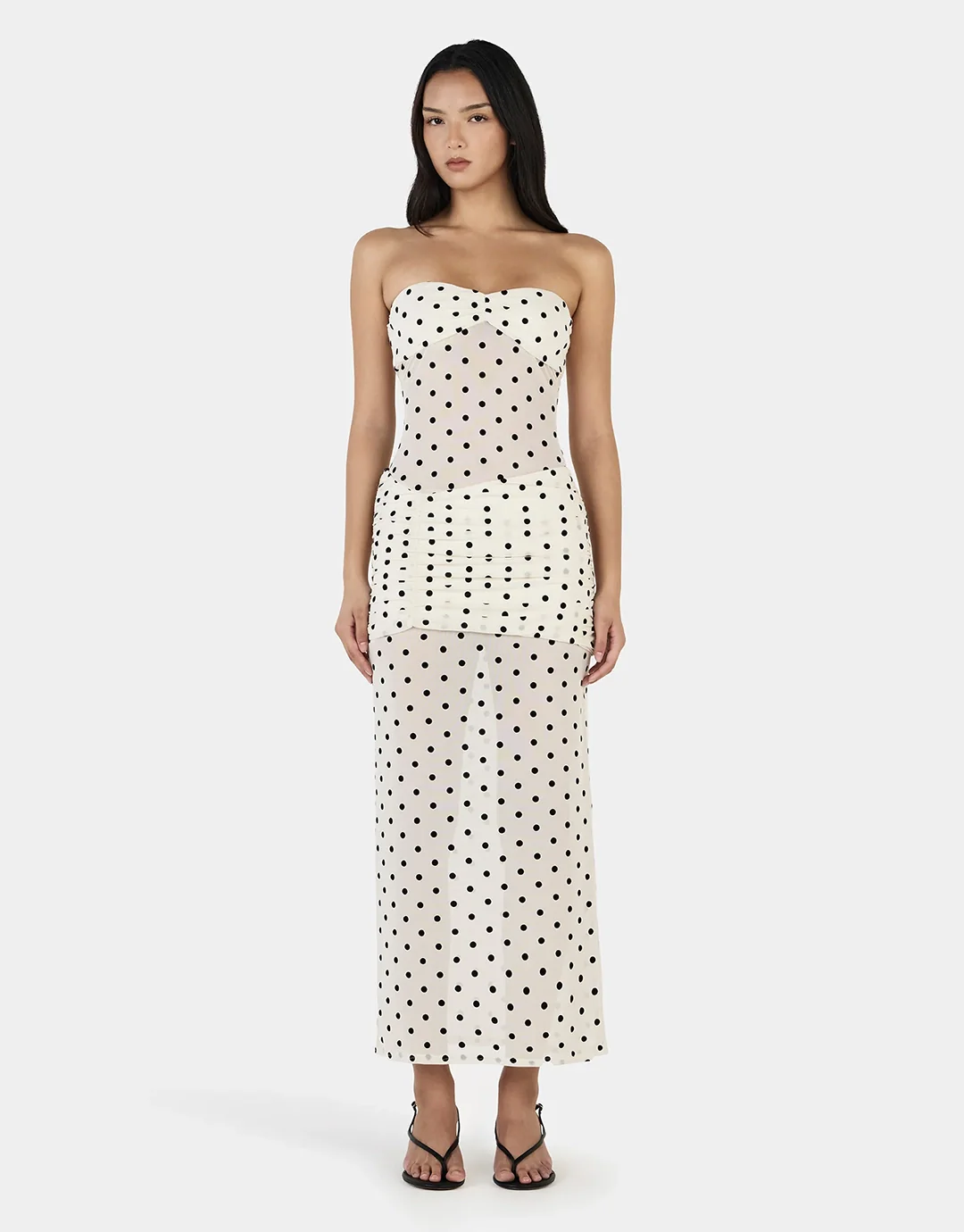 Vanessa Maxi Dress - Cream Polka - Image 3