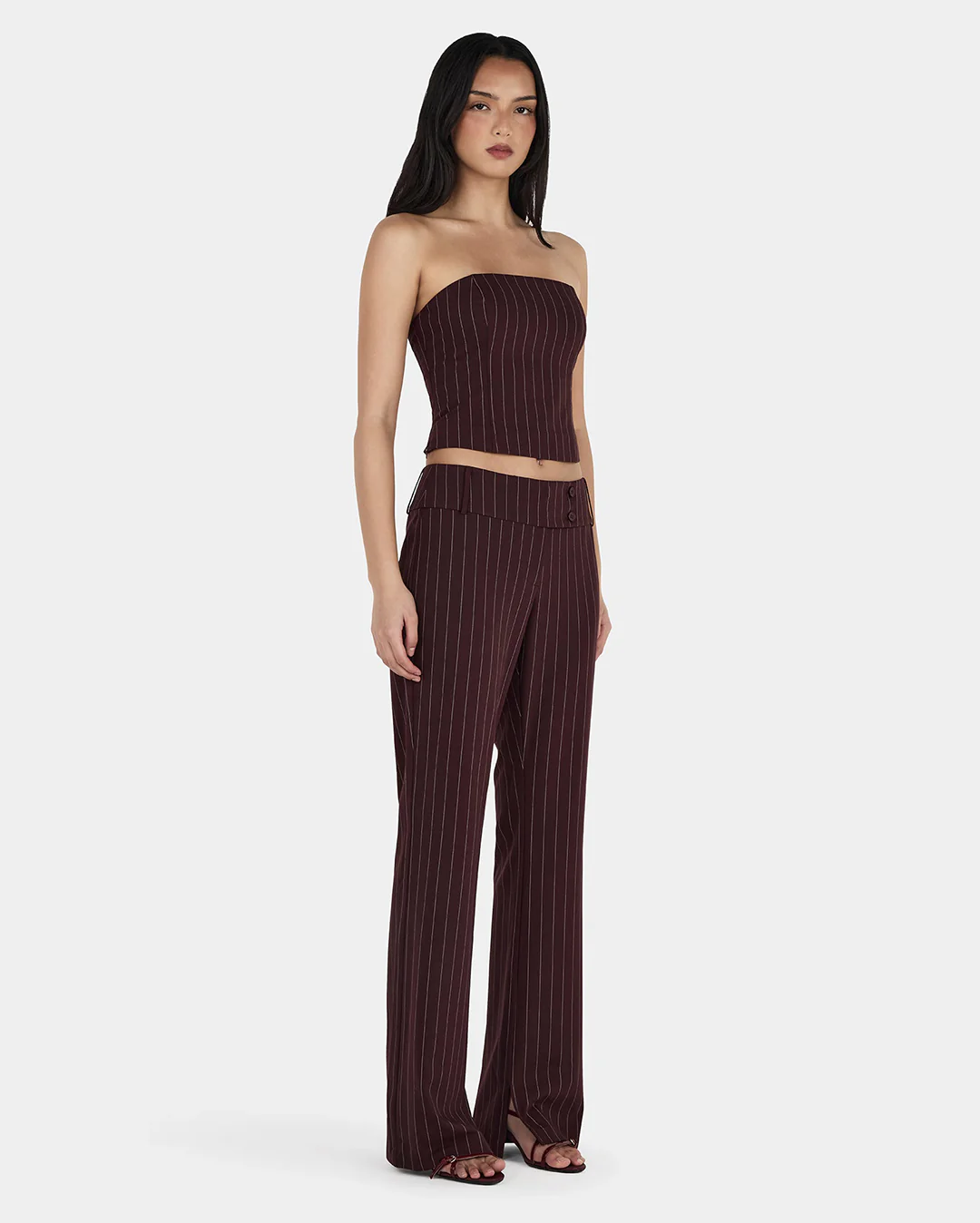 Yolanda Suit Pant - Cherry Choc Stripe - Image 3