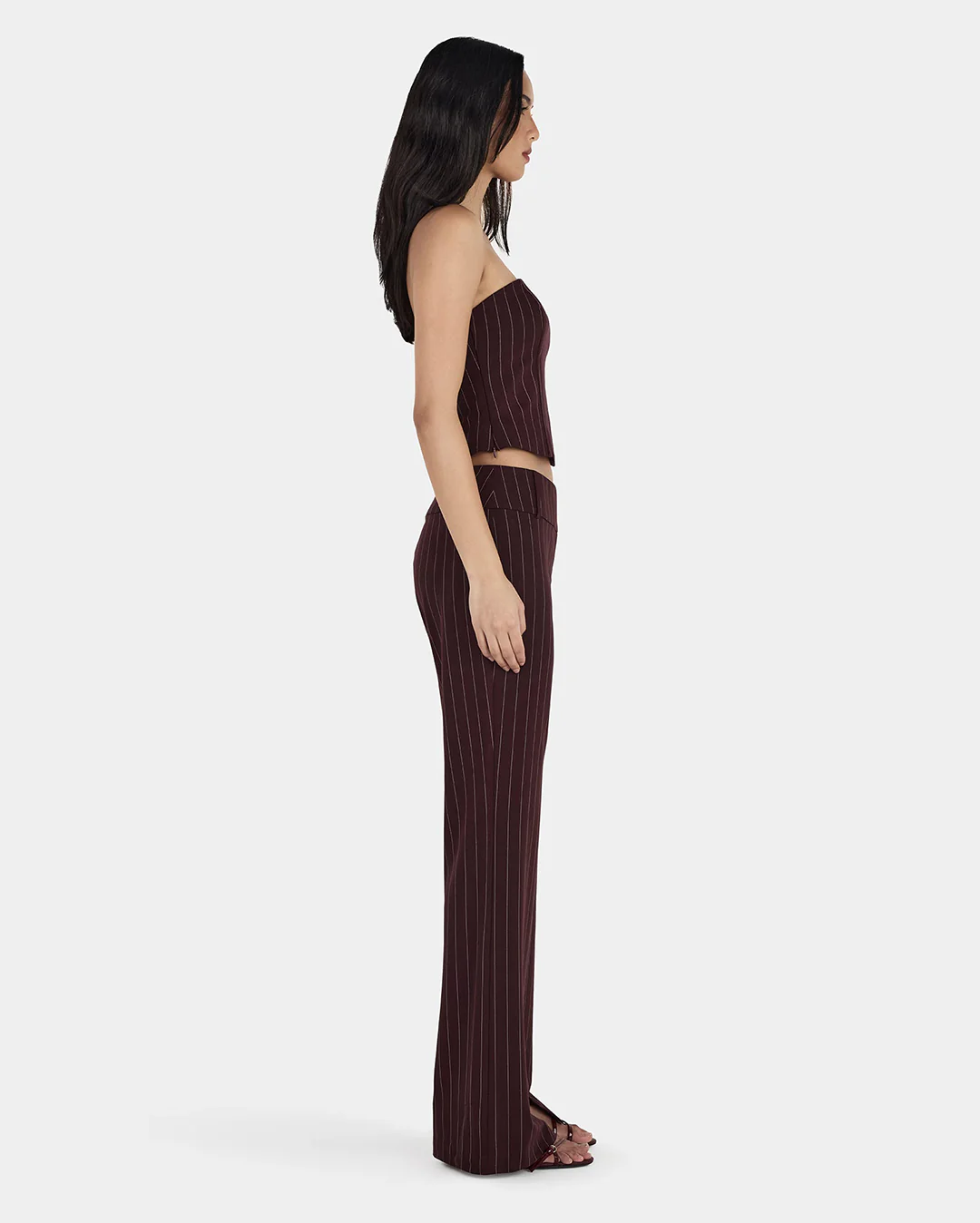 Yolanda Suit Pant - Cherry Choc Stripe - Image 4
