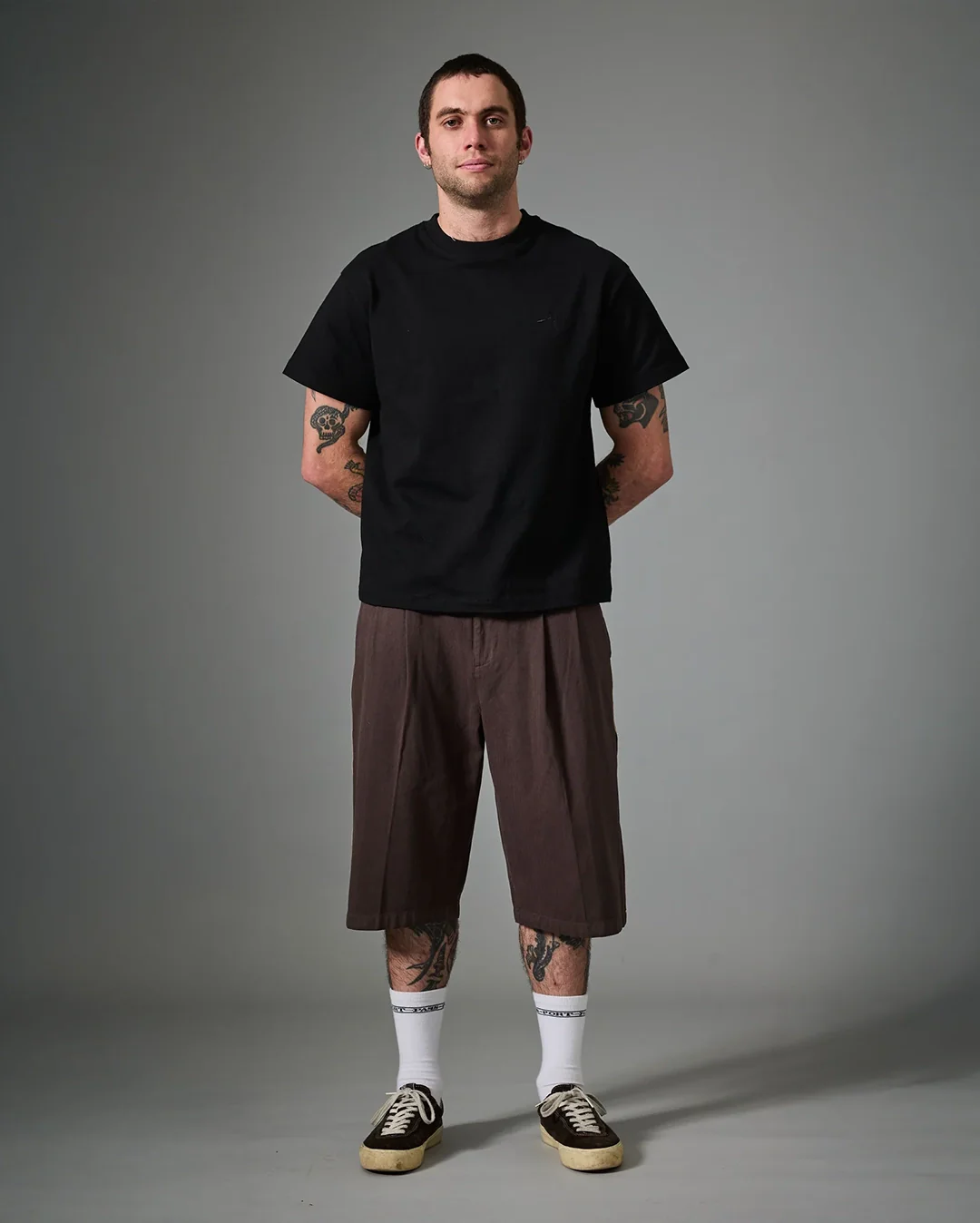 Herringbone Leagues Club Stripe Short - Dark Brown - Image 3