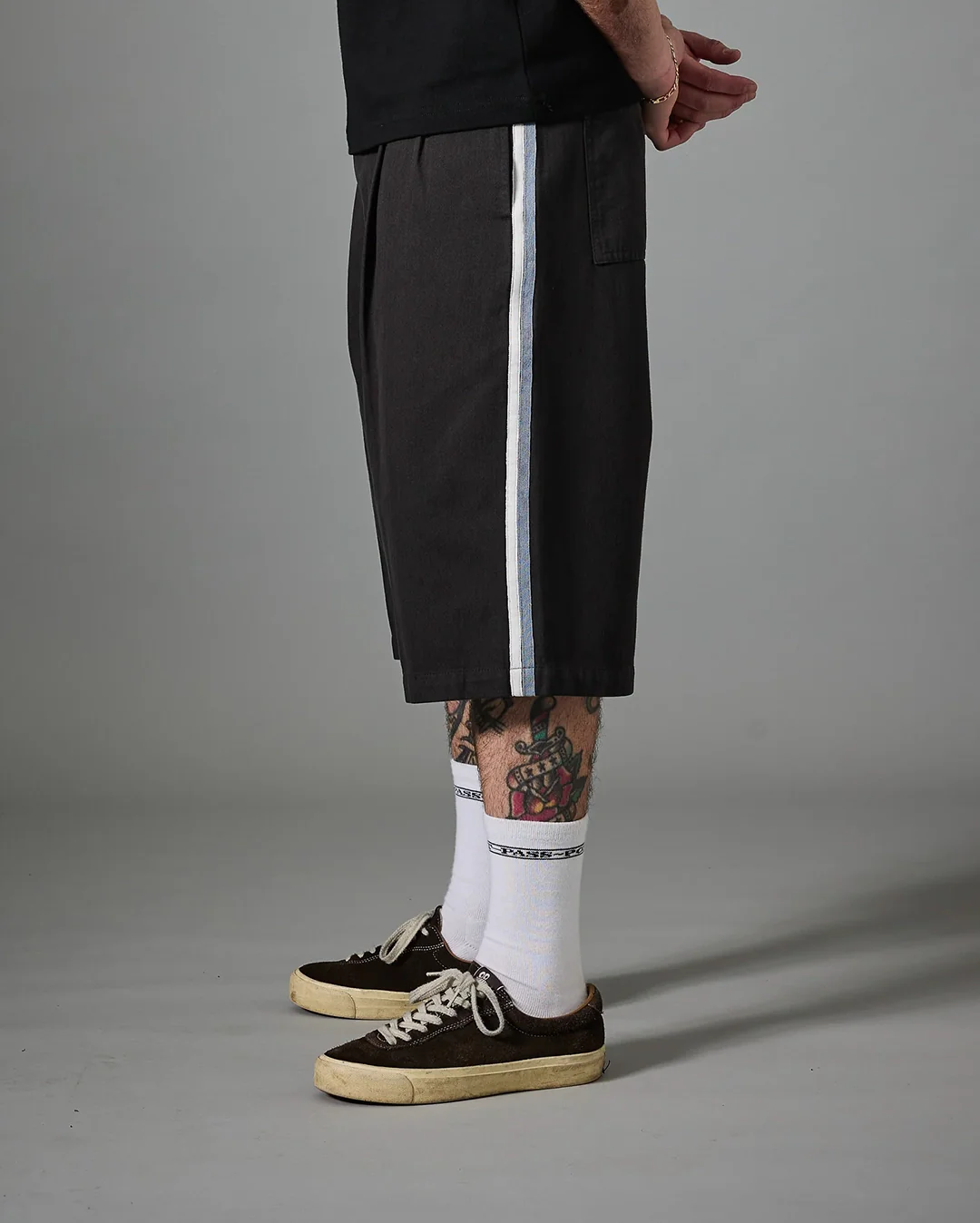 Herringbone Leagues Club Stripe Short - Vintage Black - Image 3