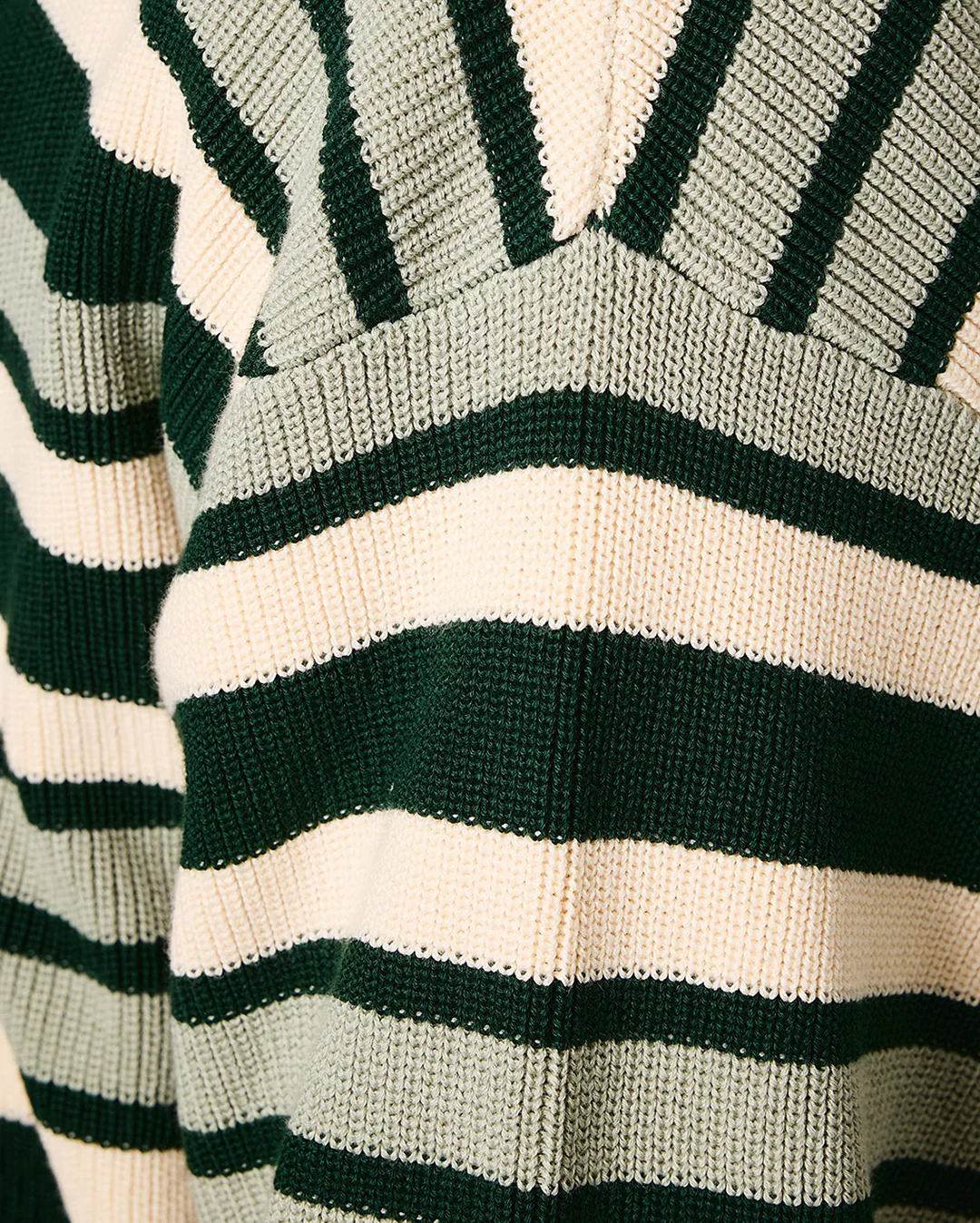 Striped Organic Knit Sweater - Dark Jade - Image 4
