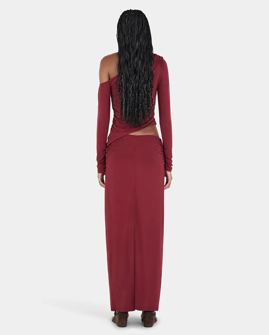 Pearla Long Sleeve Top - Burgundy - Image 2