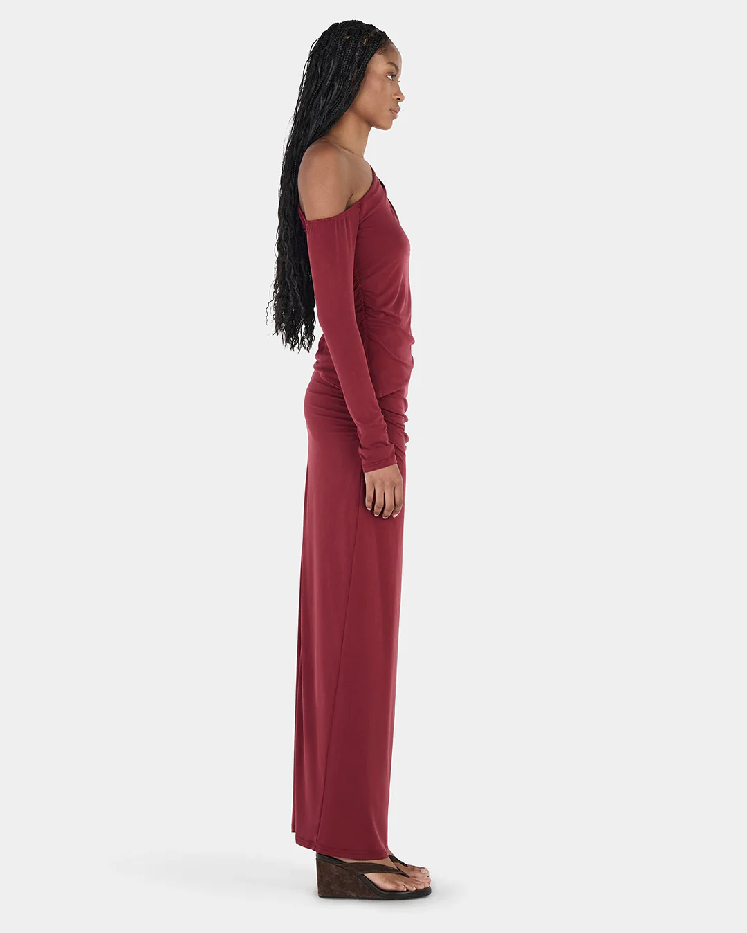 Pearla Long Sleeve Top - Burgundy - Image 5