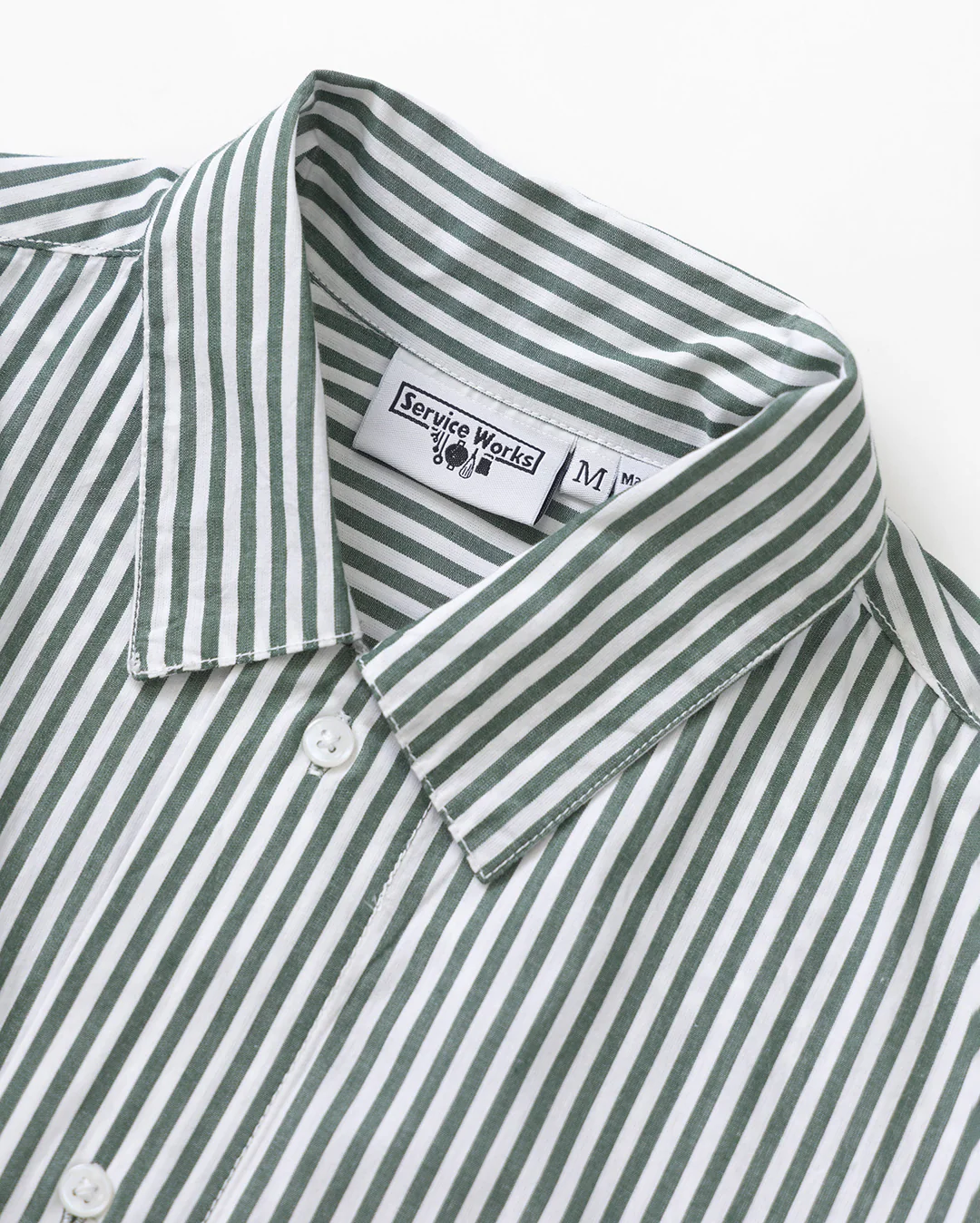 Poplin Stripe Waiter Shirt - Forest - Image 2