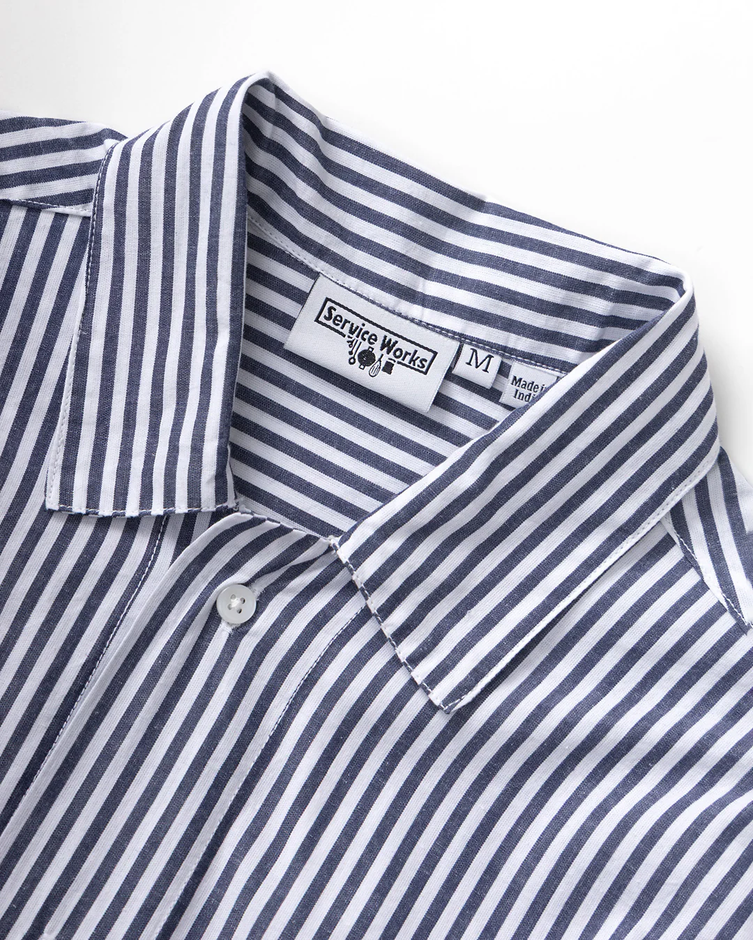 Poplin Stripe Waiter Shirt - Royal - Image 2