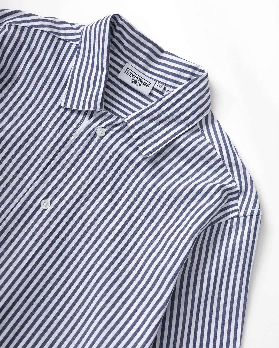 Poplin Stripe Waiter Shirt - Royal - Image 4