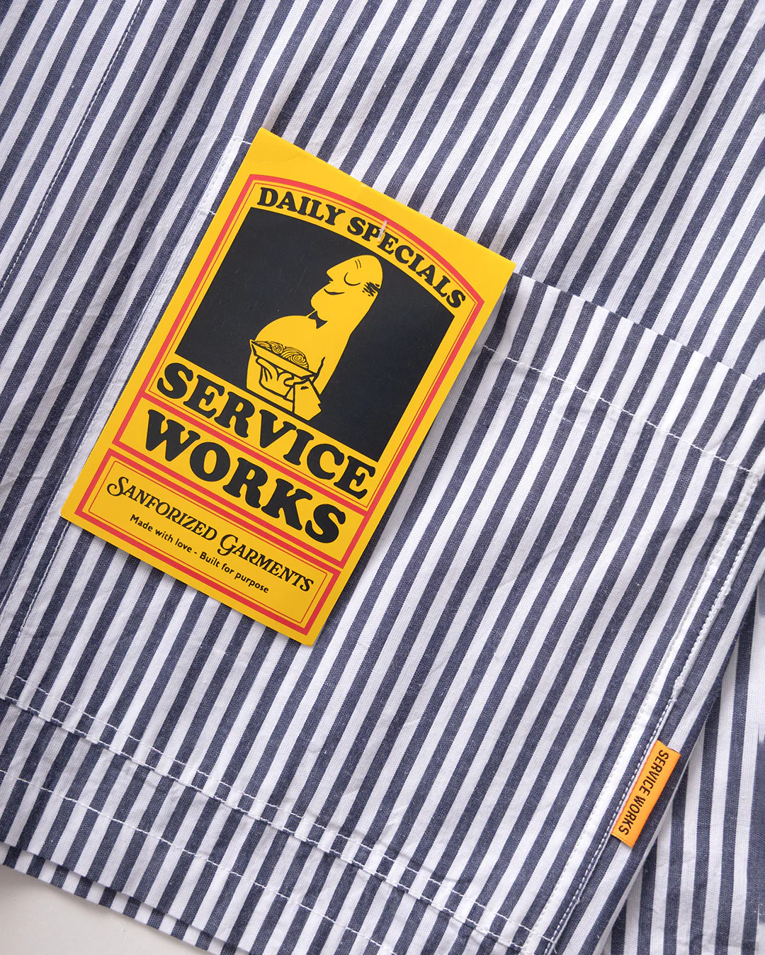 Poplin Stripe Waiter Shirt - Royal - Image 5