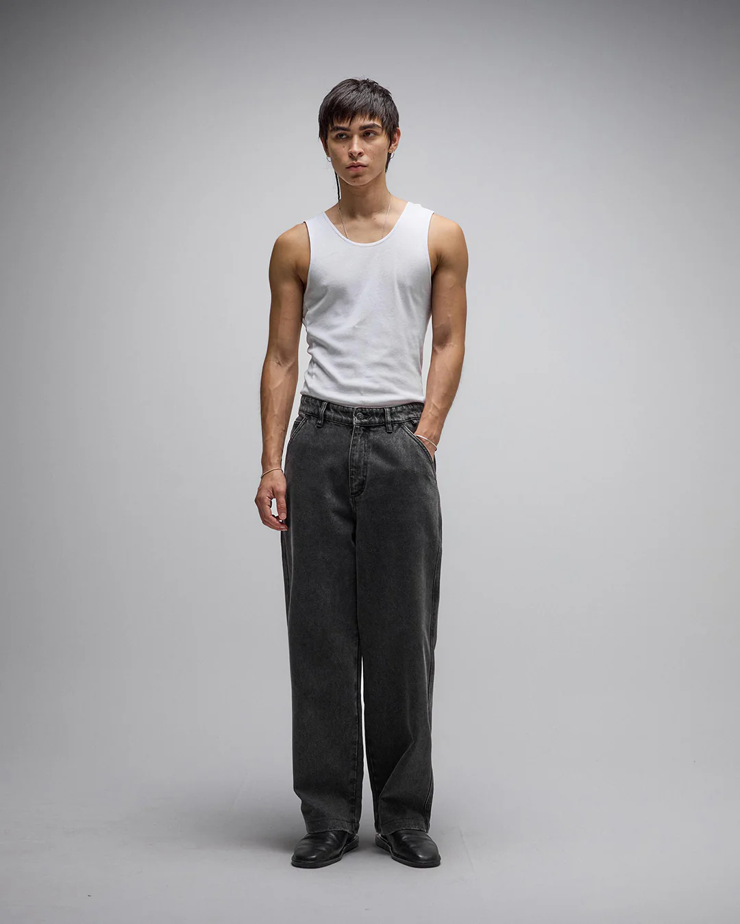 Reynolds Slack Denim Pant - Washed Black - Image 9