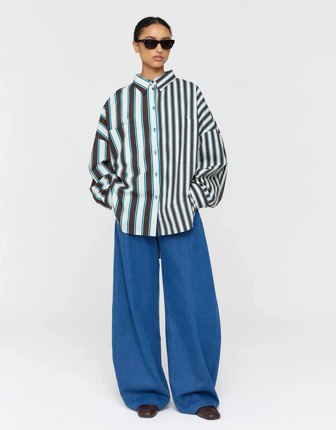 Marin Shirt - Brown and Mint Combo Stripe - Image 4