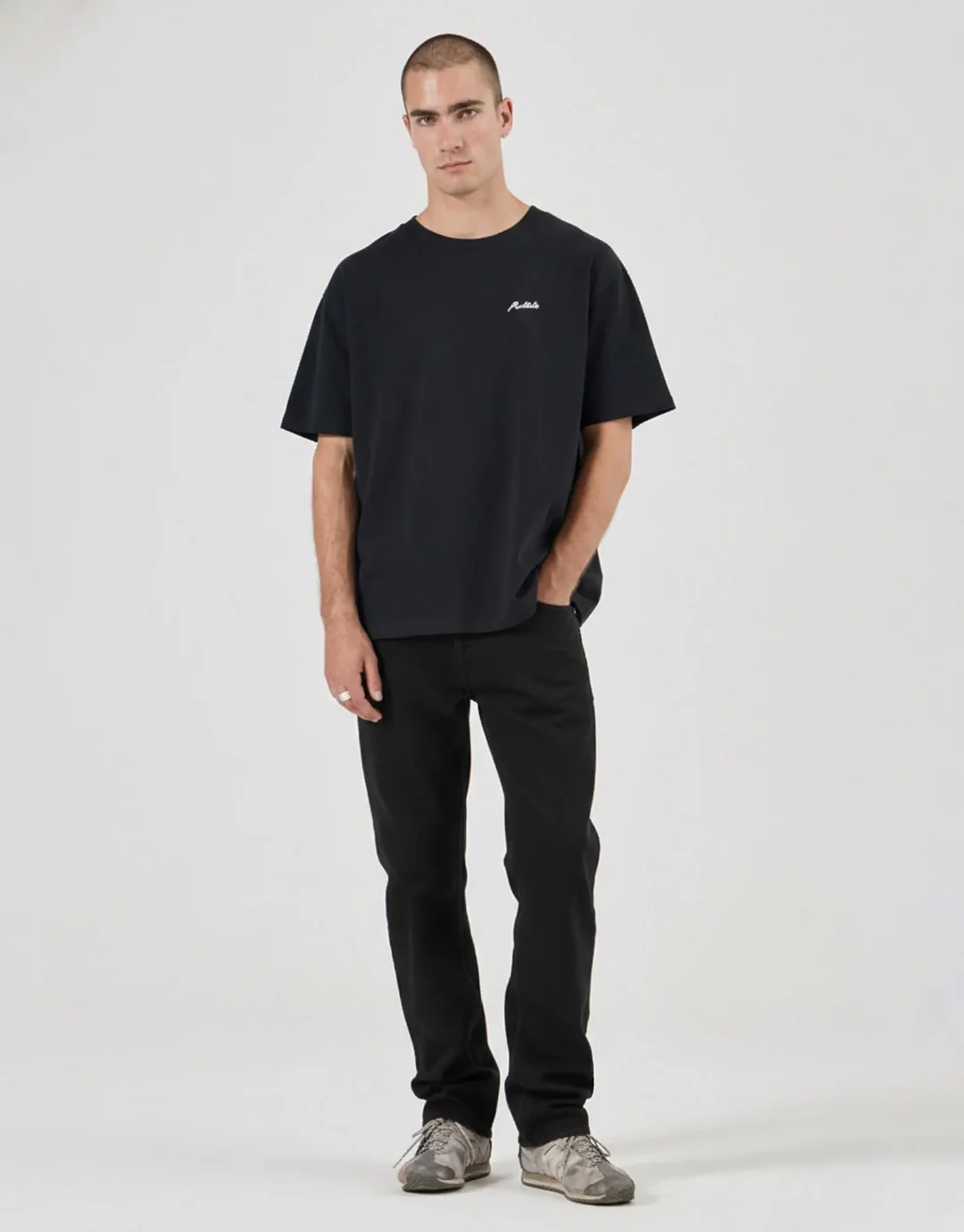 Bronco Slim Straight Denim Jeans - Black - Image 5
