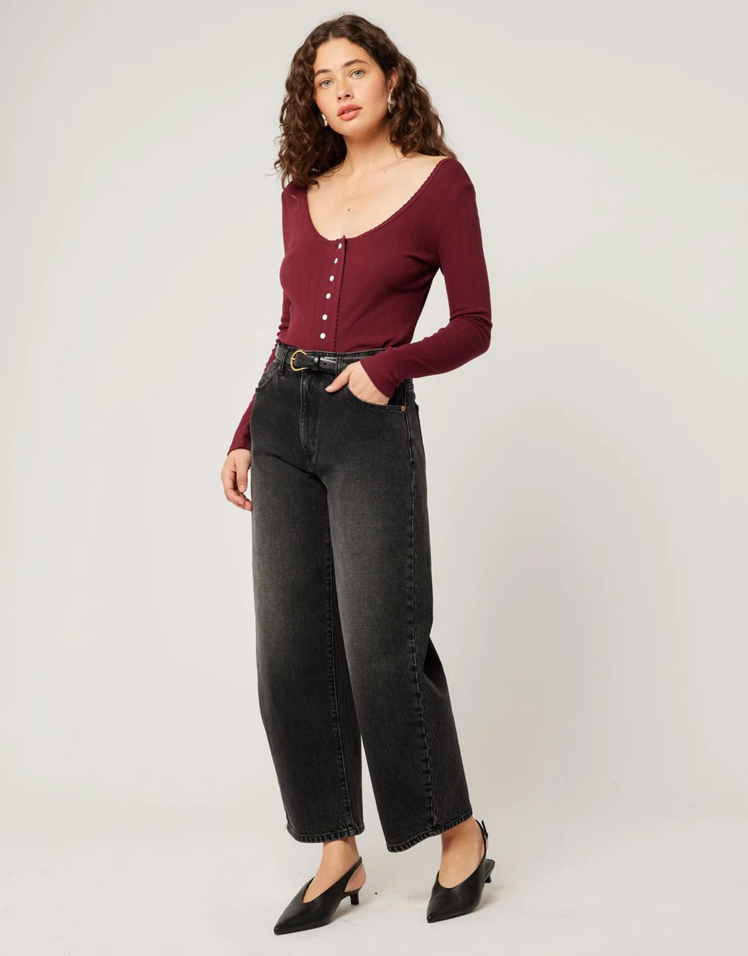 Gigi Barrel Denim Jeans - 80s Black - Image 4