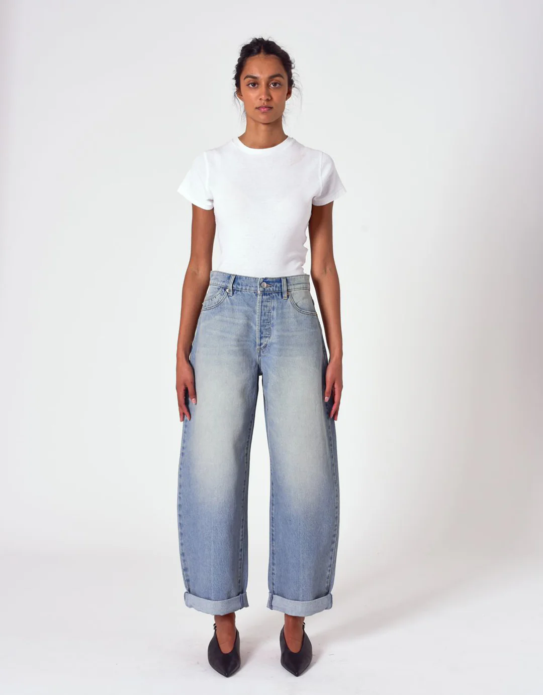 Gigi Turn Up Barrel Denim Jeans - Palace Vintage - Image 4