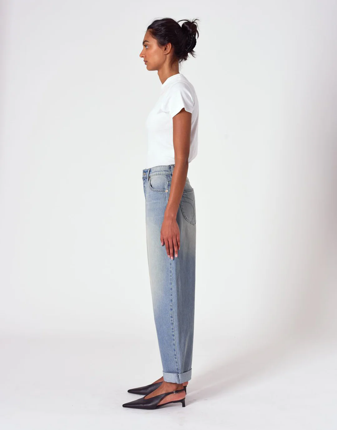 Gigi Turn Up Barrel Denim Jeans - Palace Vintage - Image 5