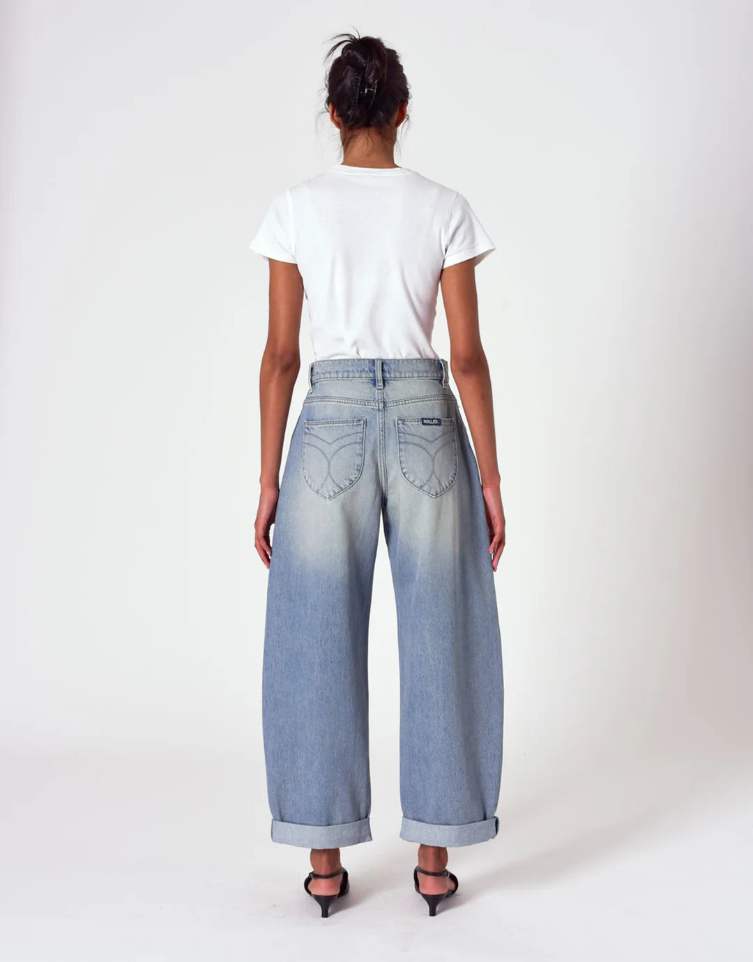 Gigi Turn Up Barrel Denim Jeans - Palace Vintage - Image 6