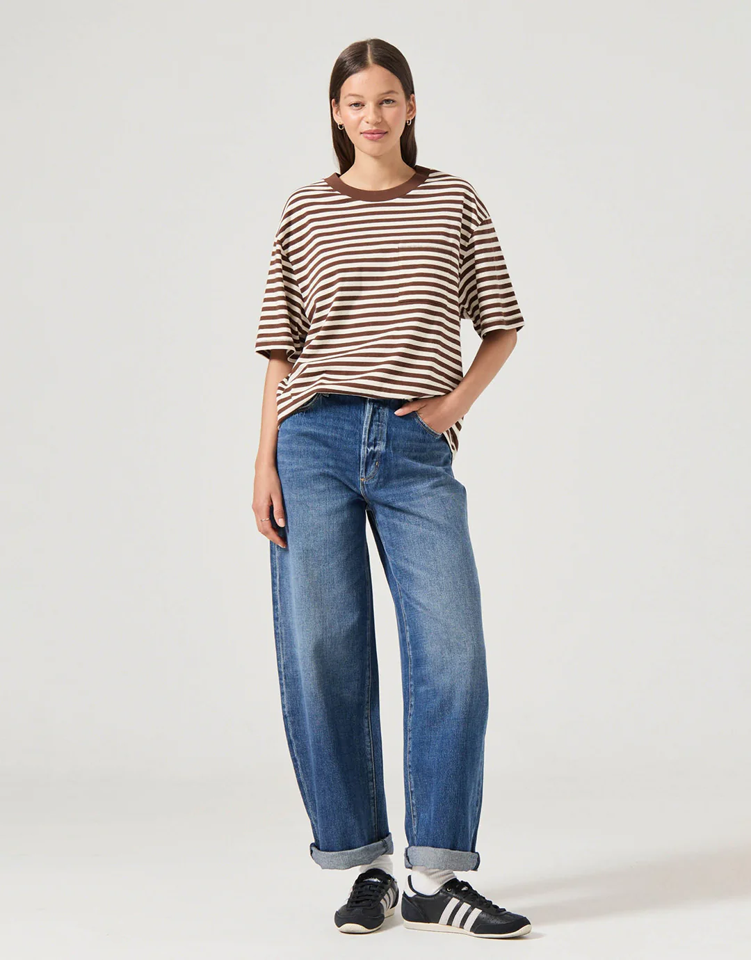 Gigi Turn Up Barrel Denim Jeans - Paris Texas - Image 4