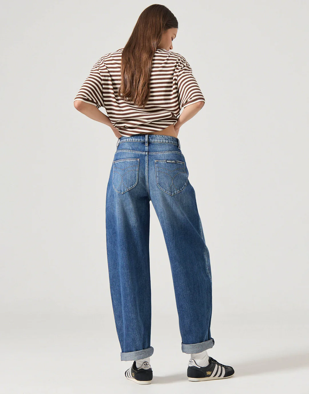 Gigi Turn Up Barrel Denim Jeans - Paris Texas - Image 6