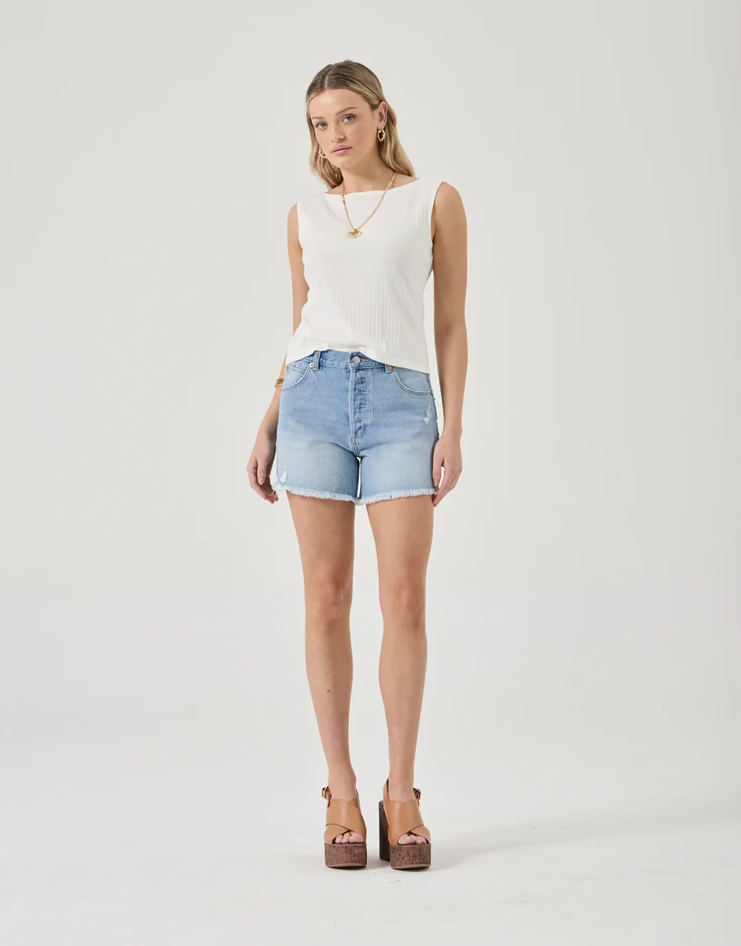 Lou Denim Shorts - Sunshine Blue