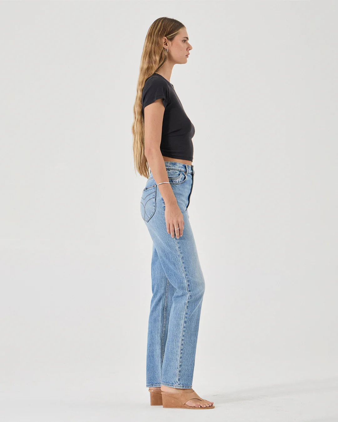 Loulou Straight Long Denim Jeans - Lennon Blue - Image 3