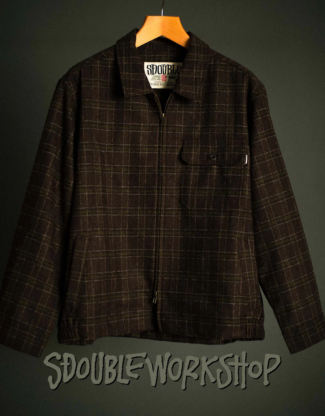 LS Zip Thru Shirt - Chocolate - Image 8