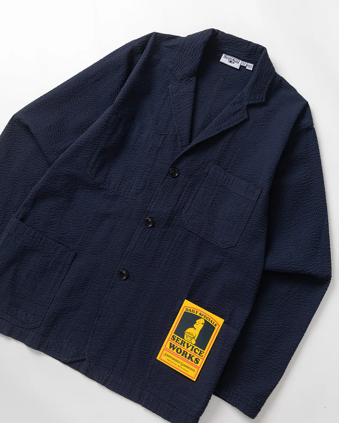 Seersucker Server Suit Jacket - Dark Navy - Image 3