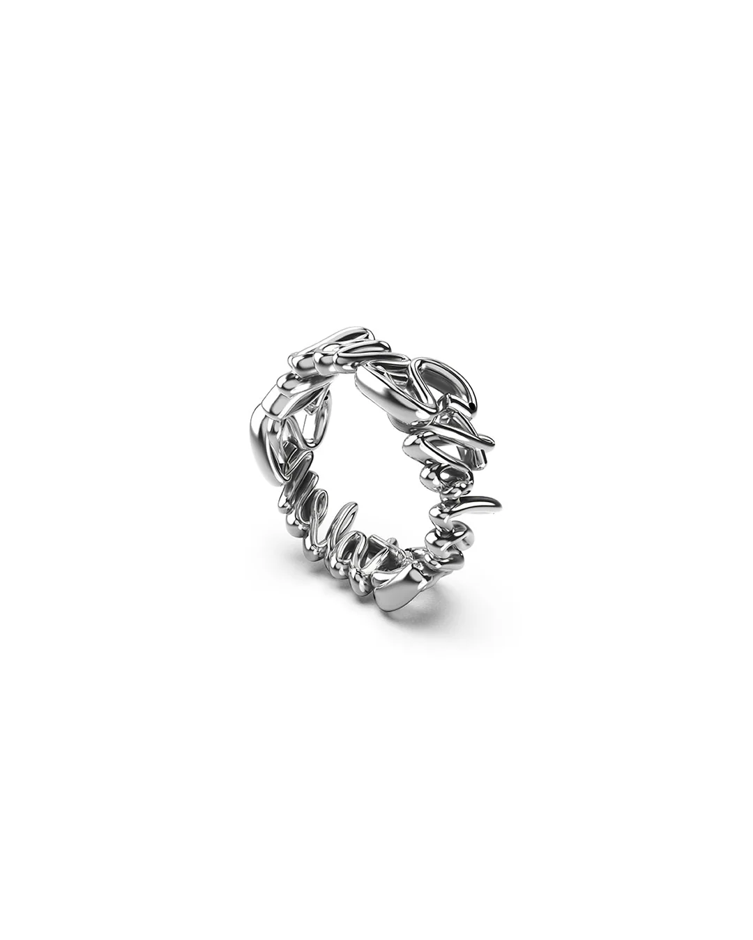Sentimental Script Ring - Silver - Image 2