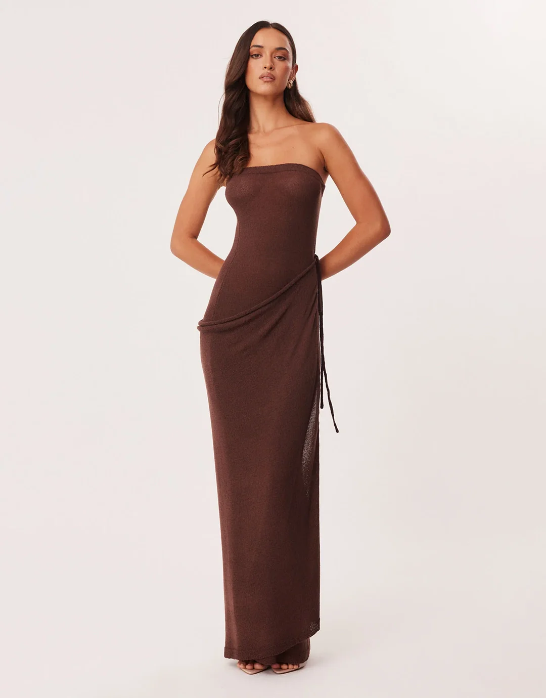 Mandy Wrap Maxi Dress - Chocolate - Image 2