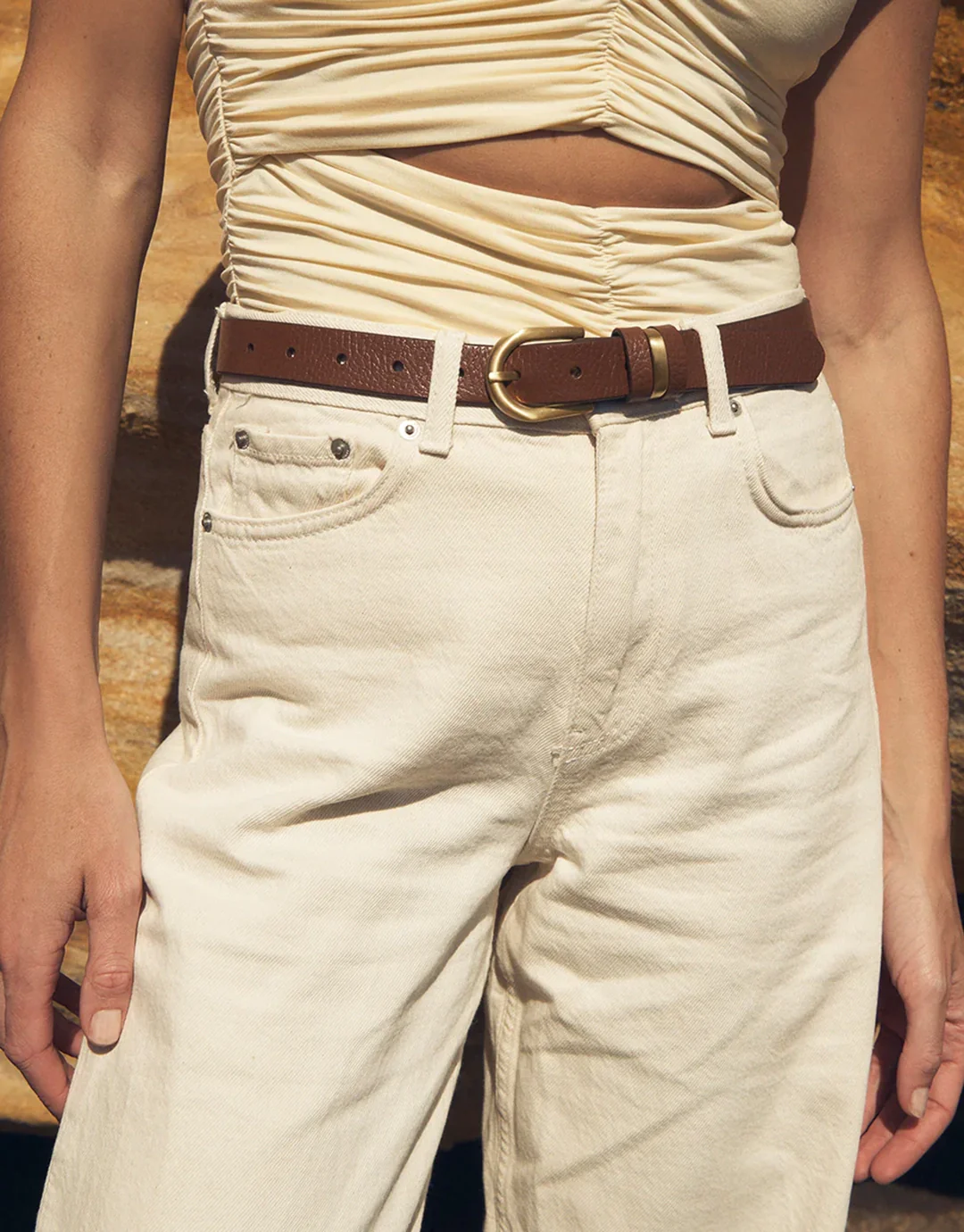 Over and Over Belt - Tan/Gold - Image 4