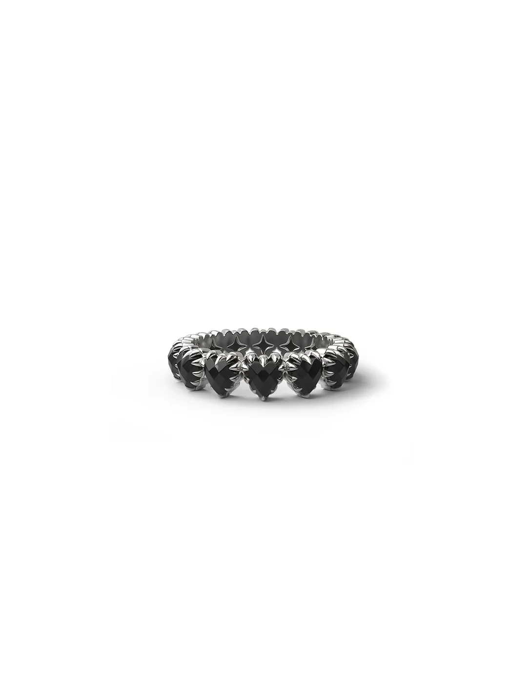 Love Claw Eternity Ring - Stirling Silver / Onyx - Image 3
