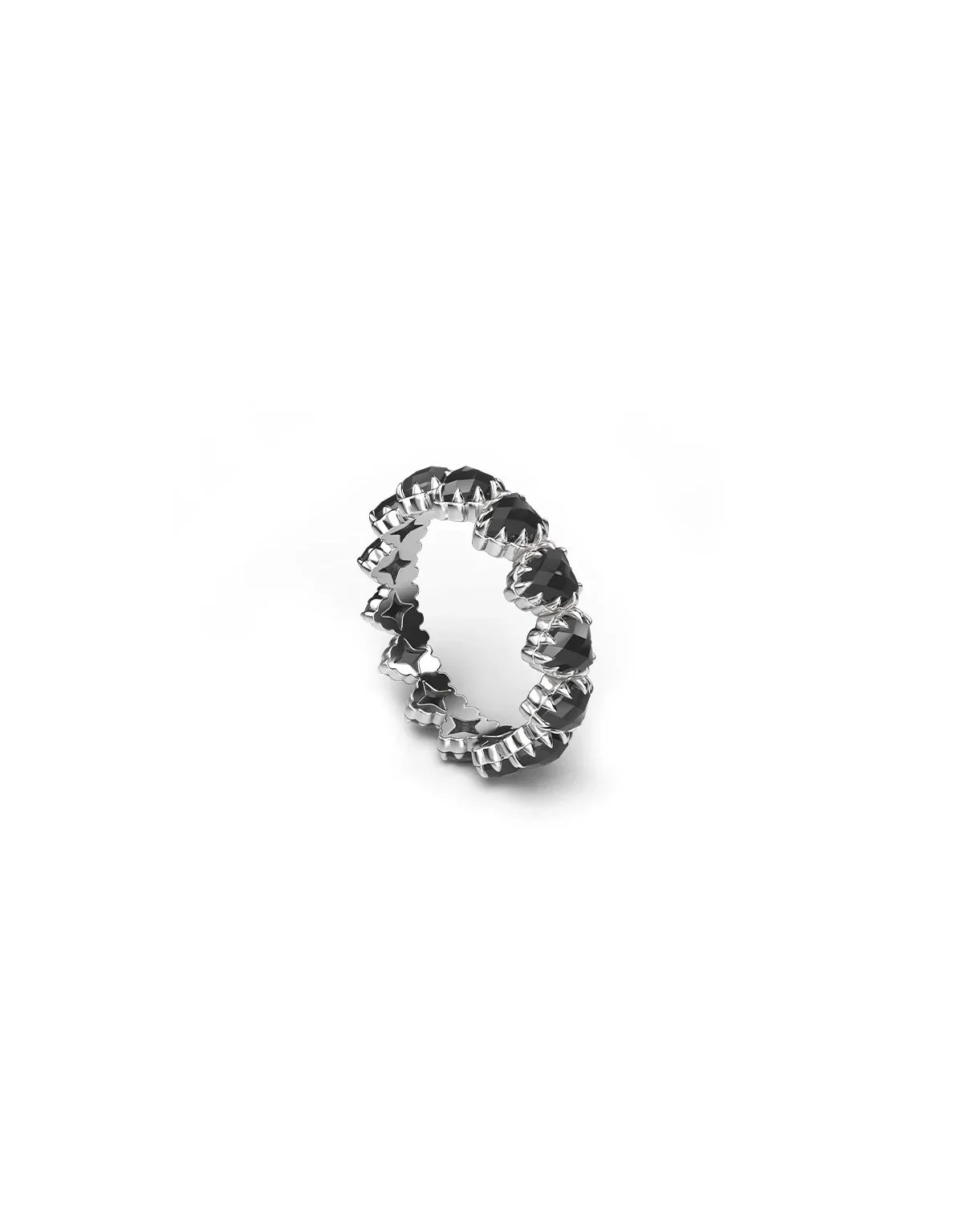 Love Claw Eternity Ring - Stirling Silver / Onyx - Image 4