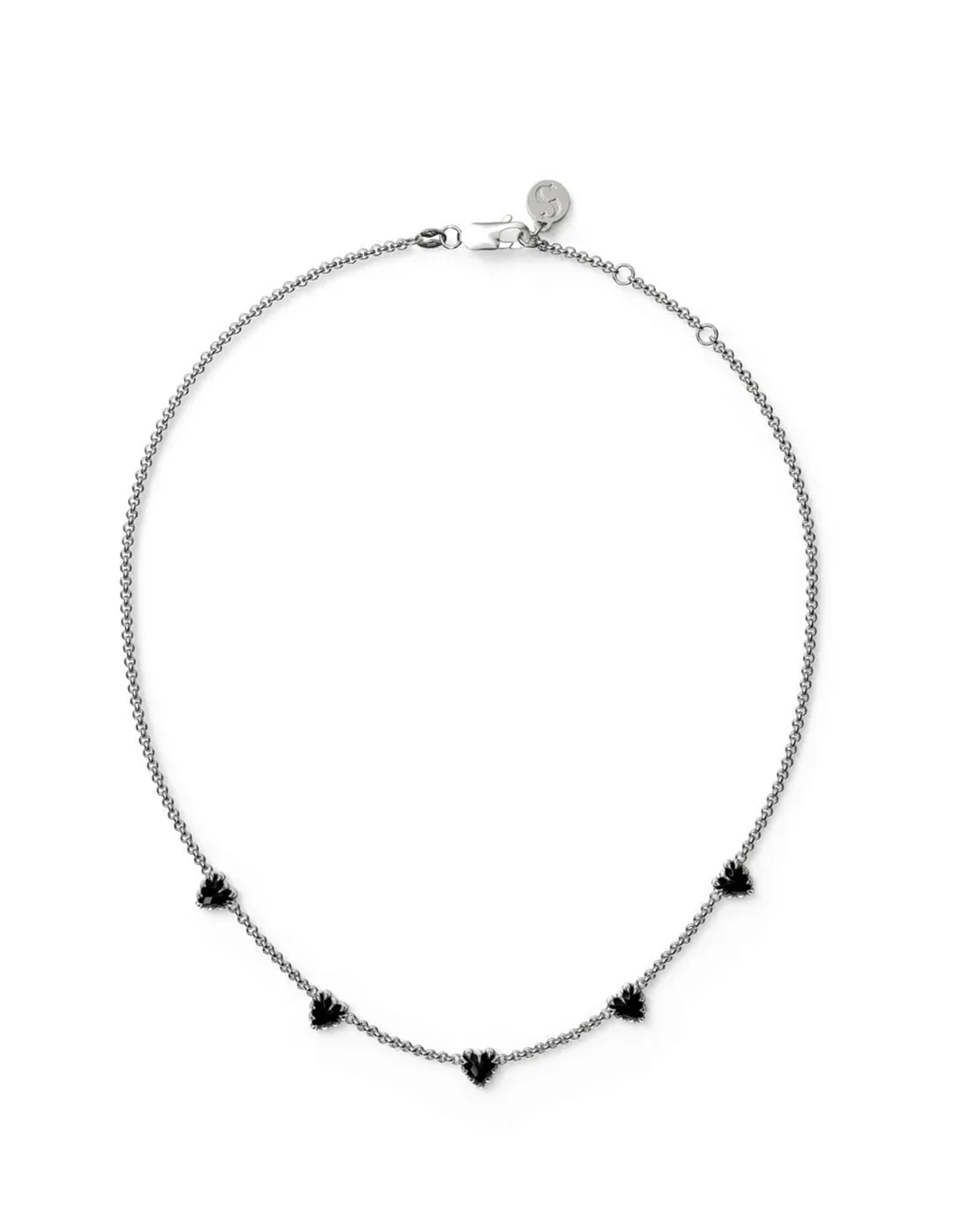 Love Claw Infinity Chain Necklace - Sterling Silver / Onyx - Image 2