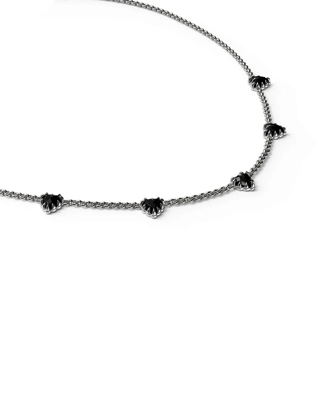 Love Claw Infinity Chain Necklace - Sterling Silver / Onyx - Image 3