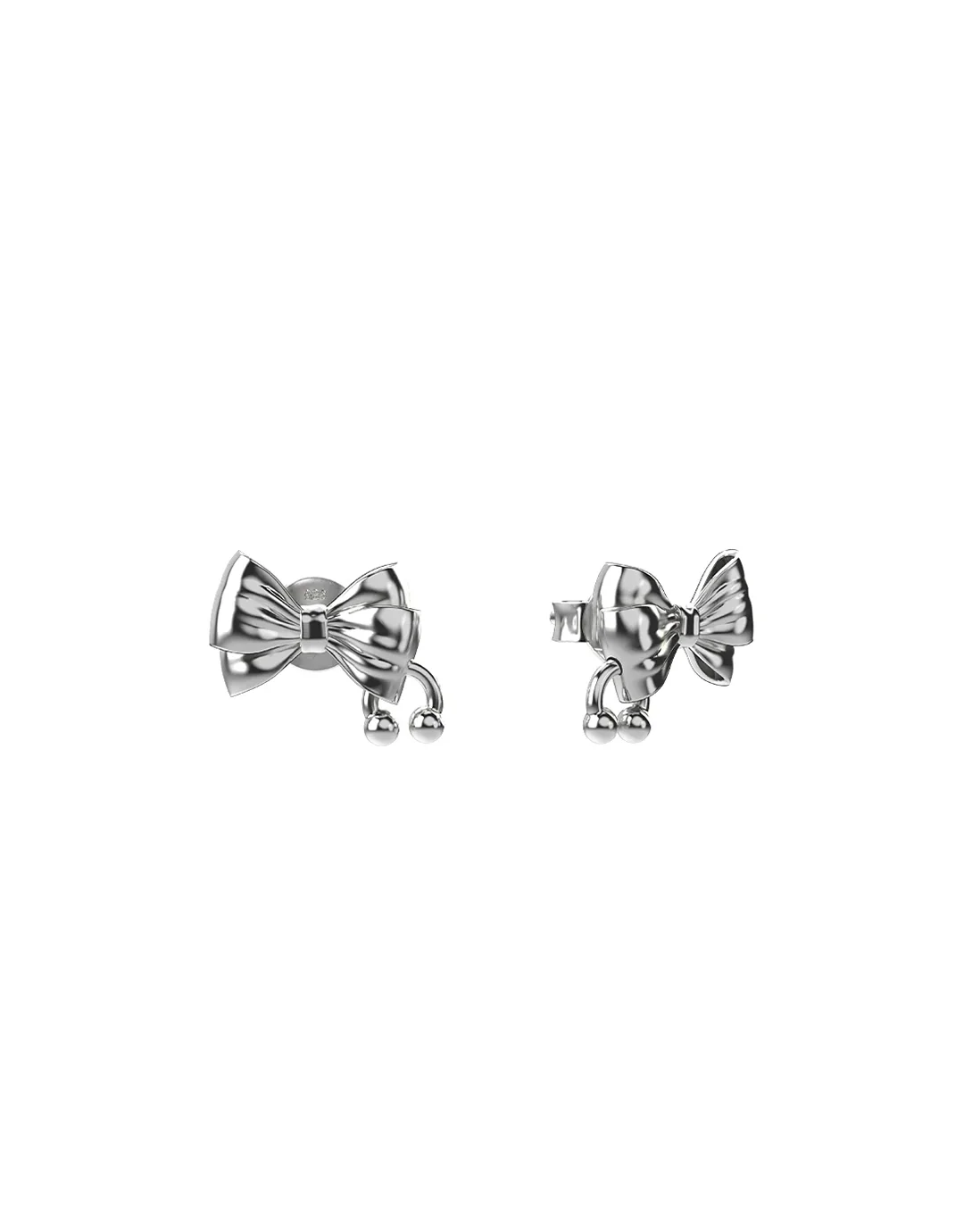 Pierced Bow Earrings - Silver