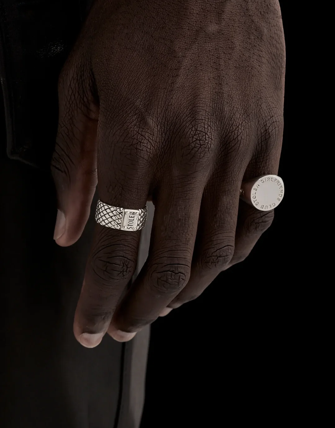 Text Logo Soverign Ring - Silver - Image 5