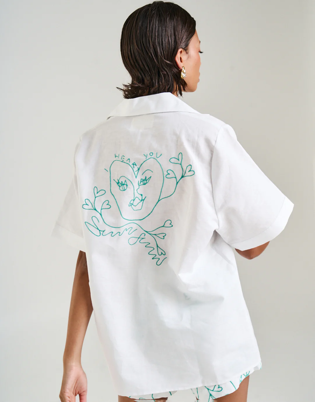 Collared Ss Shirt - I Heart U - Image 3
