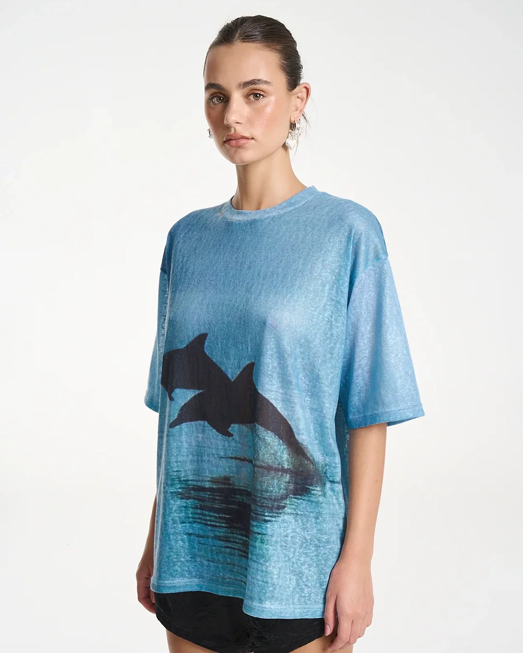 Double Dolphin T-Shirt - Blue - Image 2