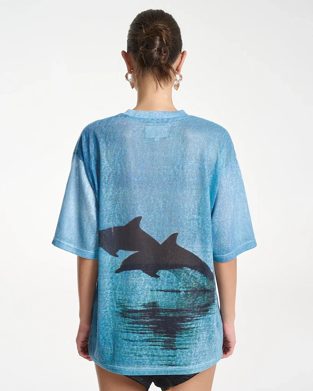 Double Dolphin T-Shirt - Blue - Image 3