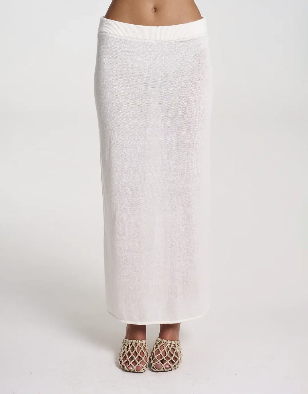 Knit Maxi Skirt - White - Image 5