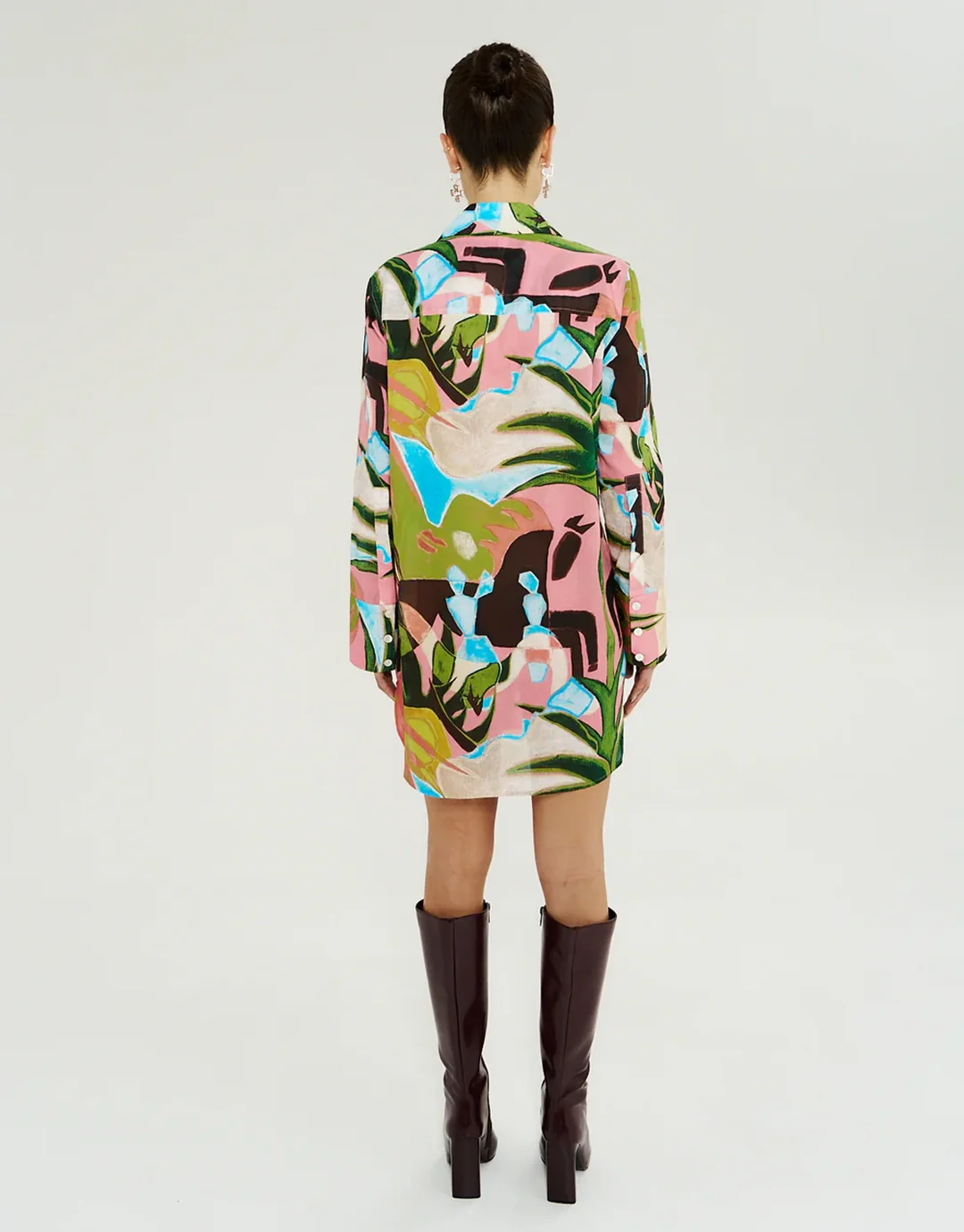 Long Sleeve Ash Shirt Dress - Wonderland - Image 3