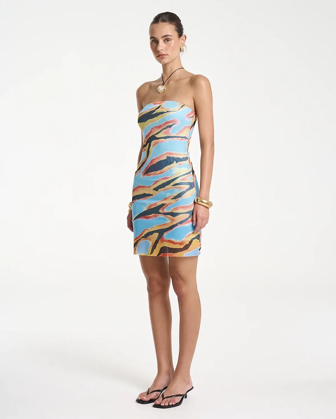 Strapless Mesh Mini Dress - Zanzibar - Image 2