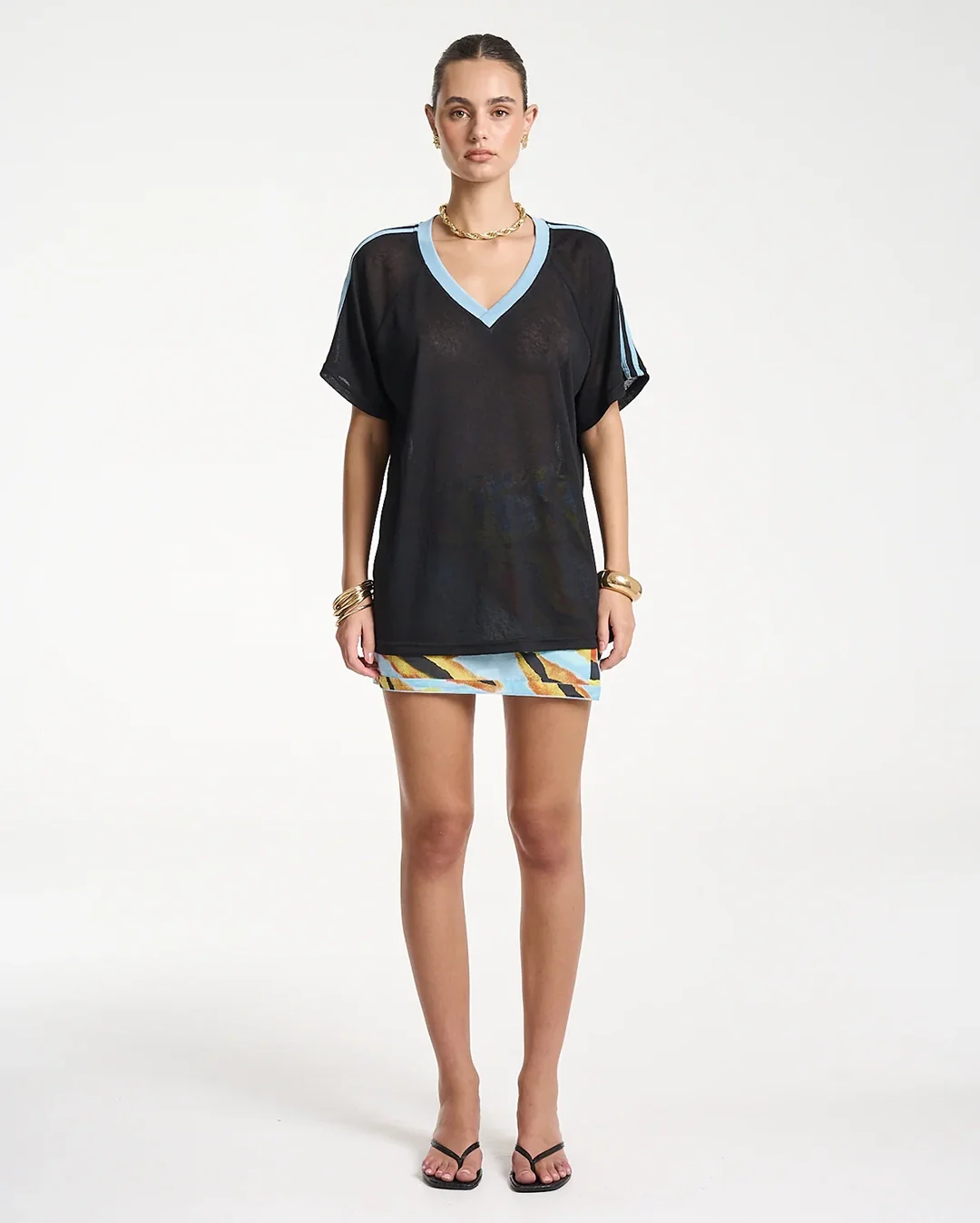 V-Neck Jersey - Black/Blue - Image 3