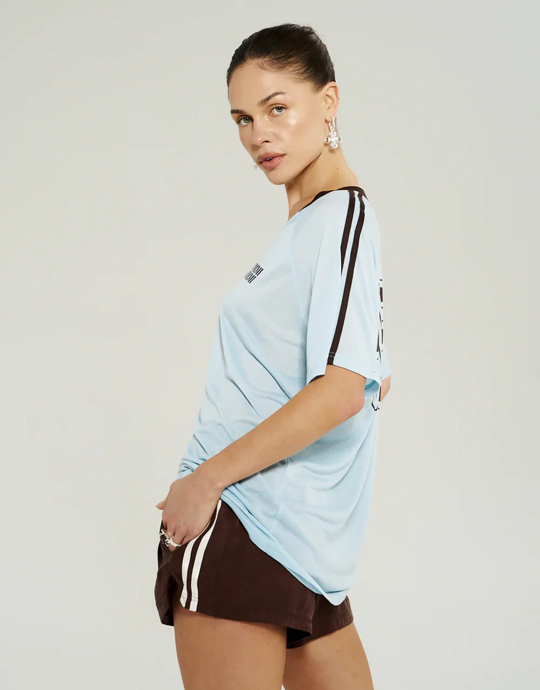 V Neck Jersey Tee - Ice - Image 2