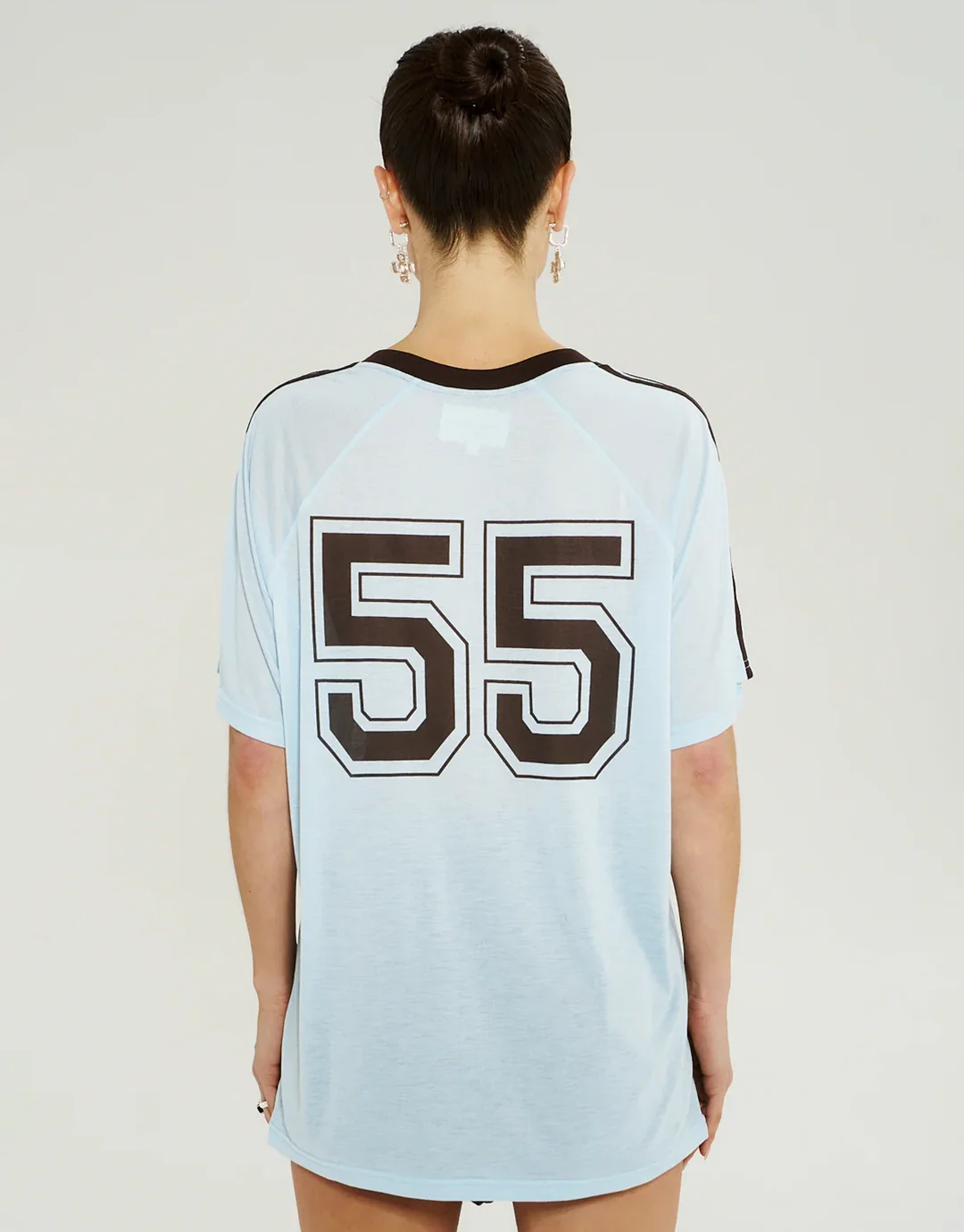 V Neck Jersey Tee - Ice - Image 4