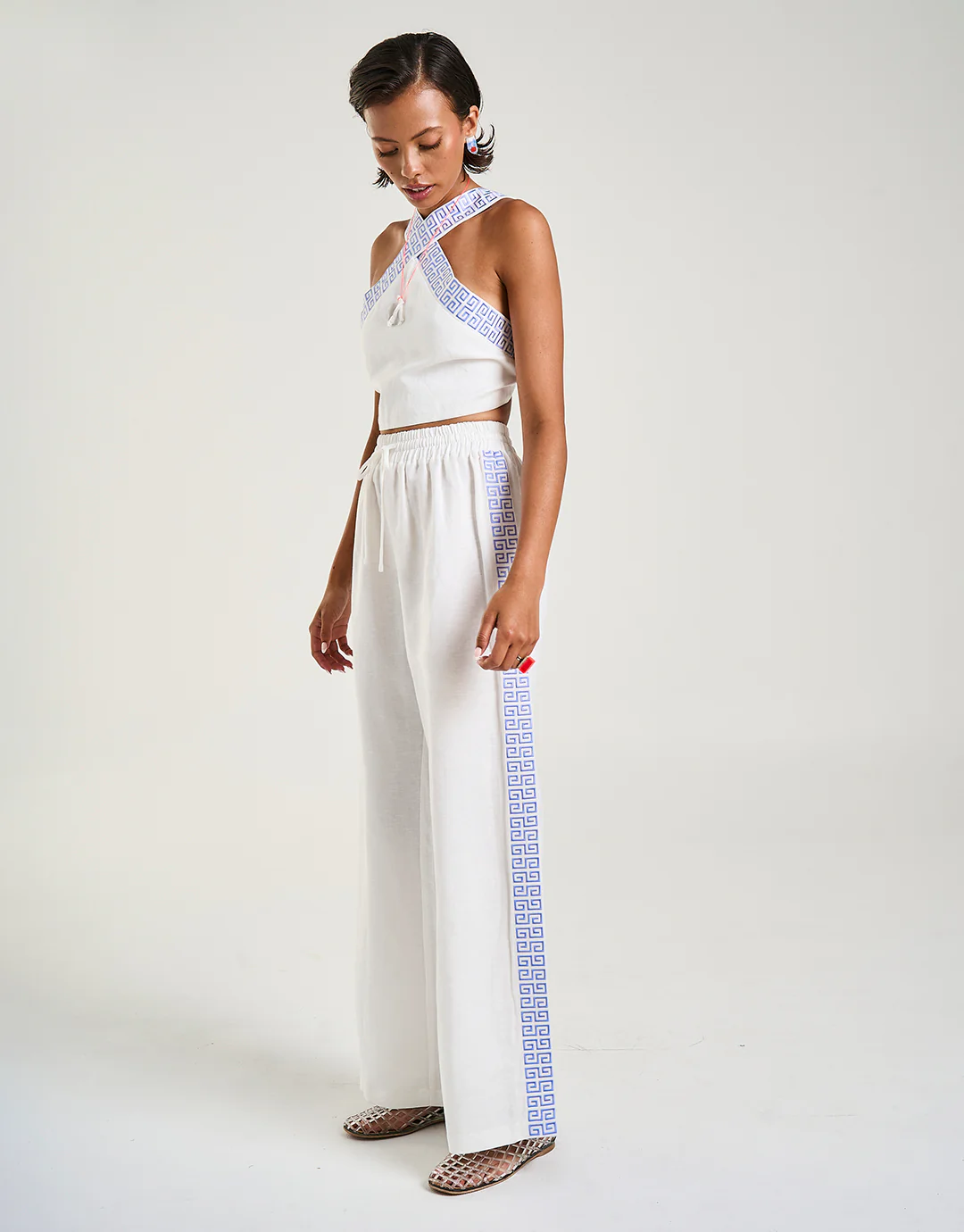 Wide Leg Pants - Sol Script - Image 3