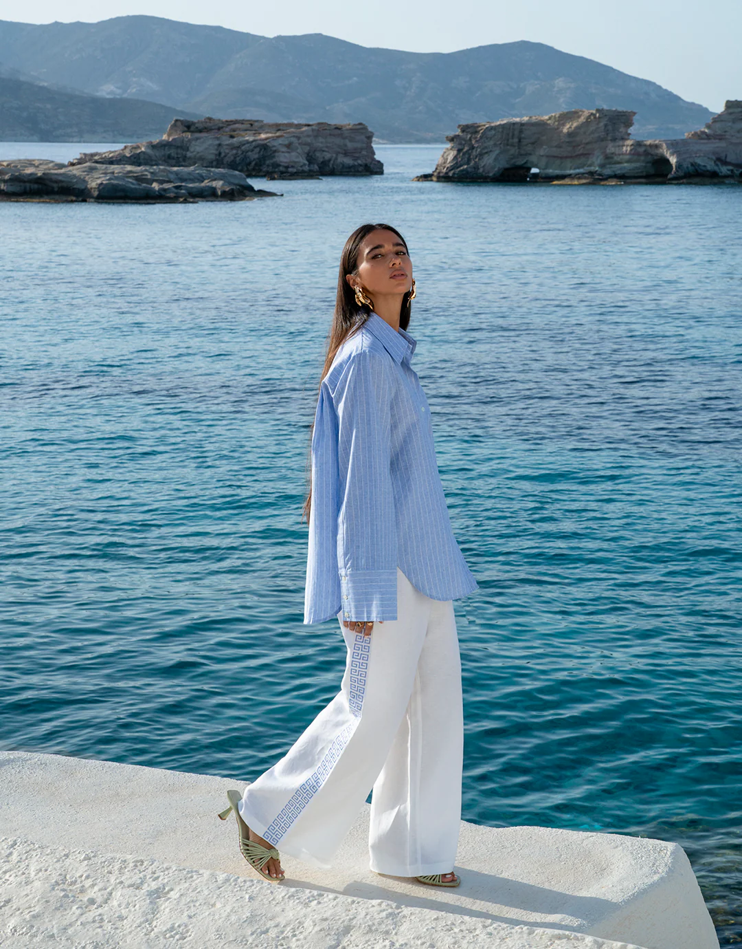 Wide Leg Pants - Sol Script - Image 8