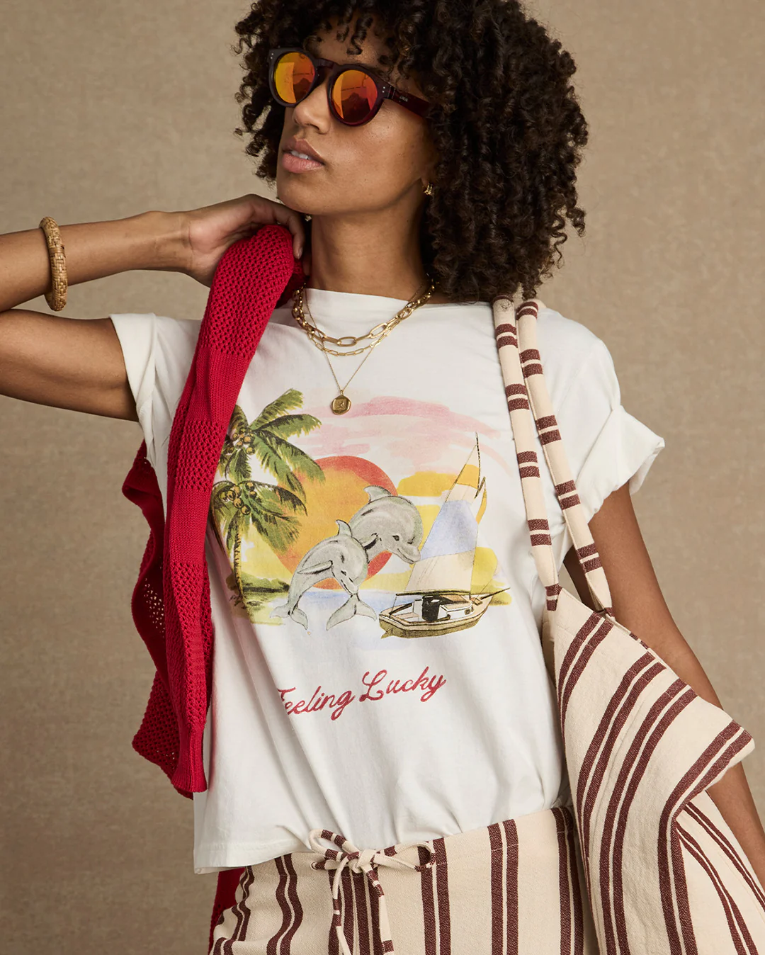 Feeling Lucky Jodhi T-Shirt - Creme - Image 2