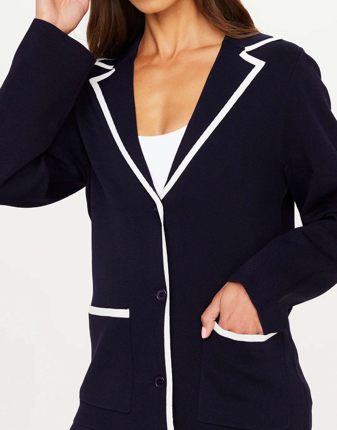 Monte Carlo Alix Knit Blazer - Navy - Image 6