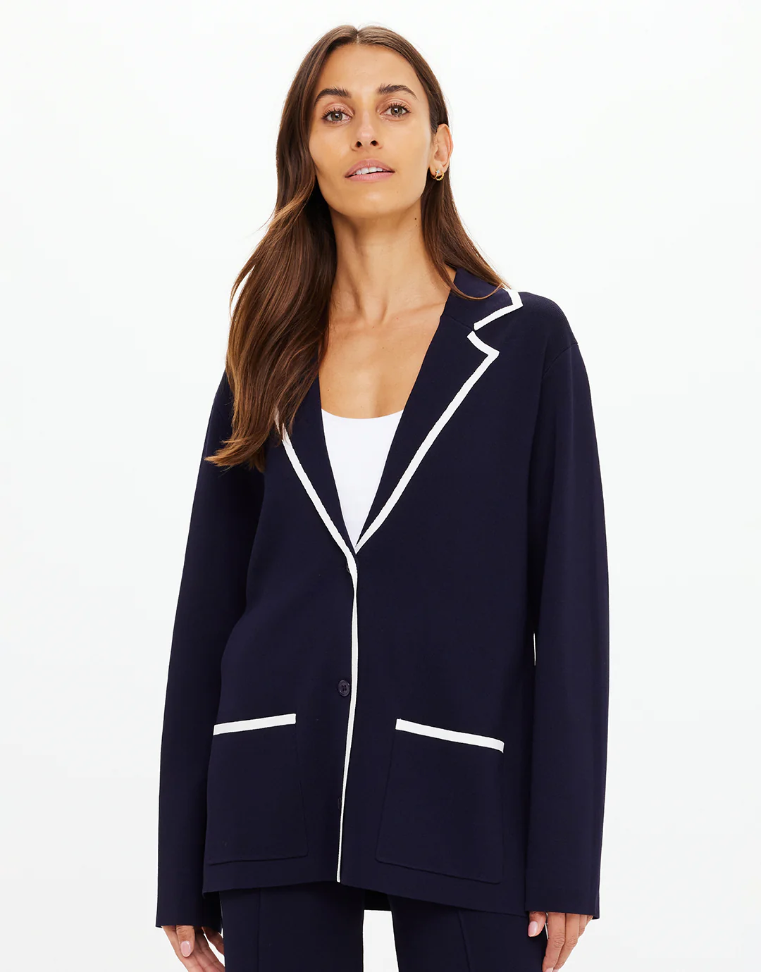 Monte Carlo Alix Knit Blazer - Navy - Image 7