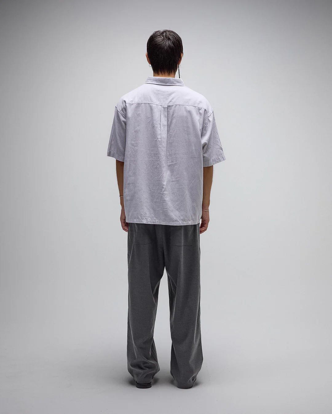 Vivian Boxy Stripe Short Sleeve Shirt - Grey - Image 3